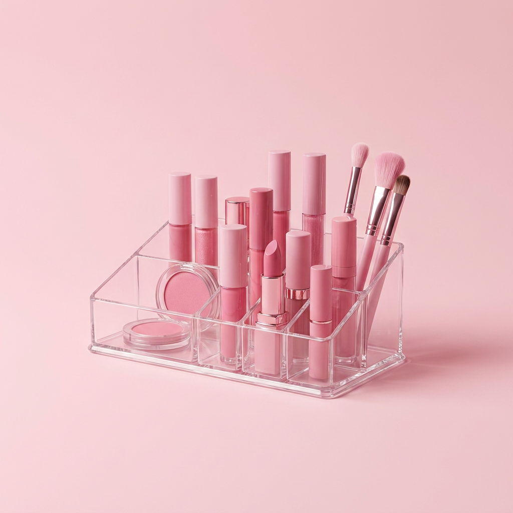 Clear Acrylic Makeup Organizer – 18 Compartments
